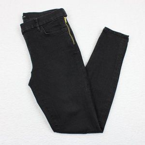 J Brand Camille Piano Black Side Zip Skinny Jeans, Women's 29 Black